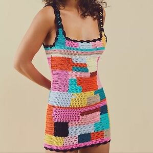 Tach Meryl Crochet Mini Dress size L NWT